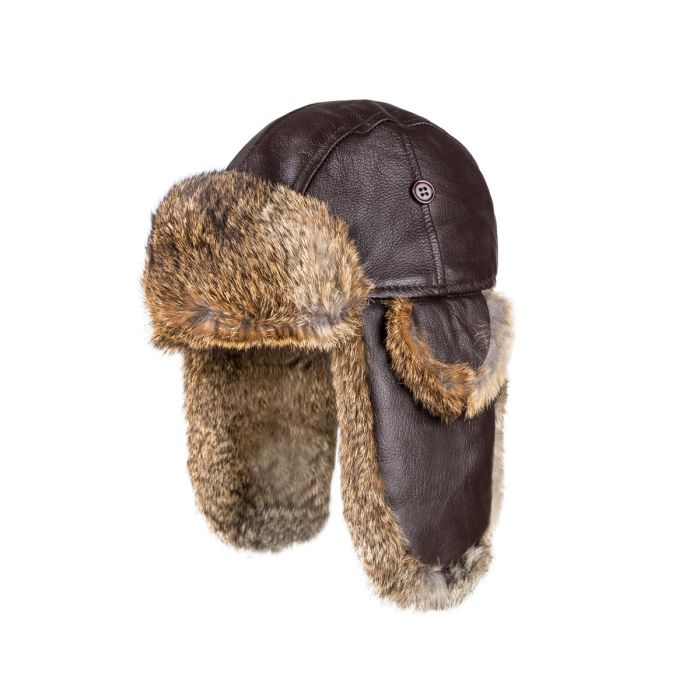 UGG OZWEAR Kids Vintage Rodeo Leather Rabbit Fur Aviator Hat