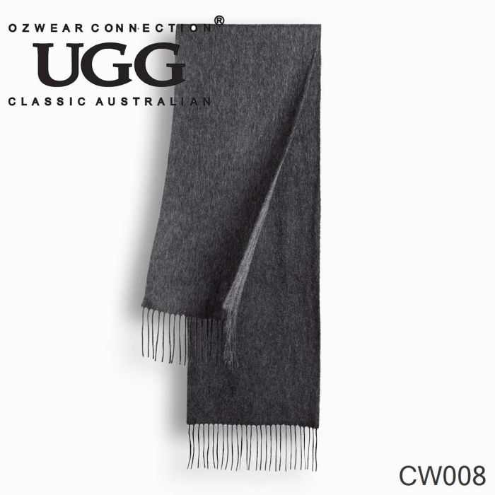 OZWEAR UGG Cashmere + Wool Scarf Wraps- Grey (1740x300mm) CW008
