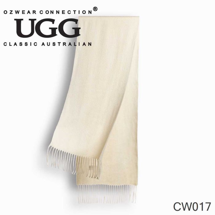 OZWEAR UGG Cashmere + Wool Scarf Wraps- Off White(1740x300mm) CW017